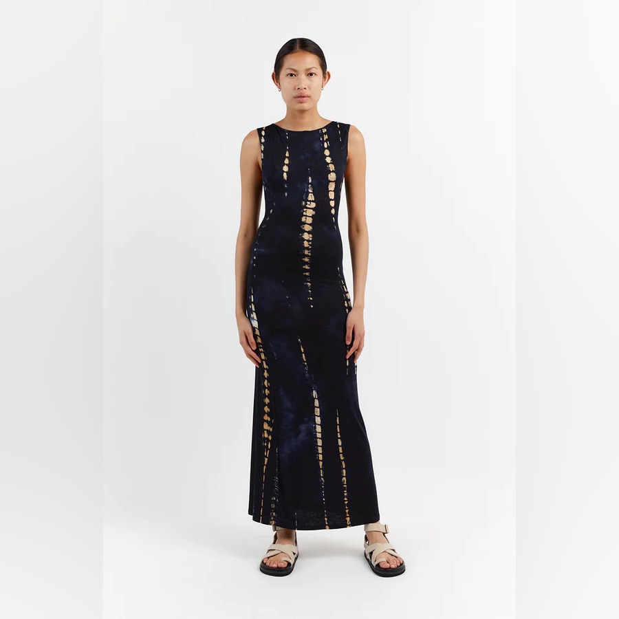 Dissh Wilder Ink Tiedye Midi Sleeveless Dress